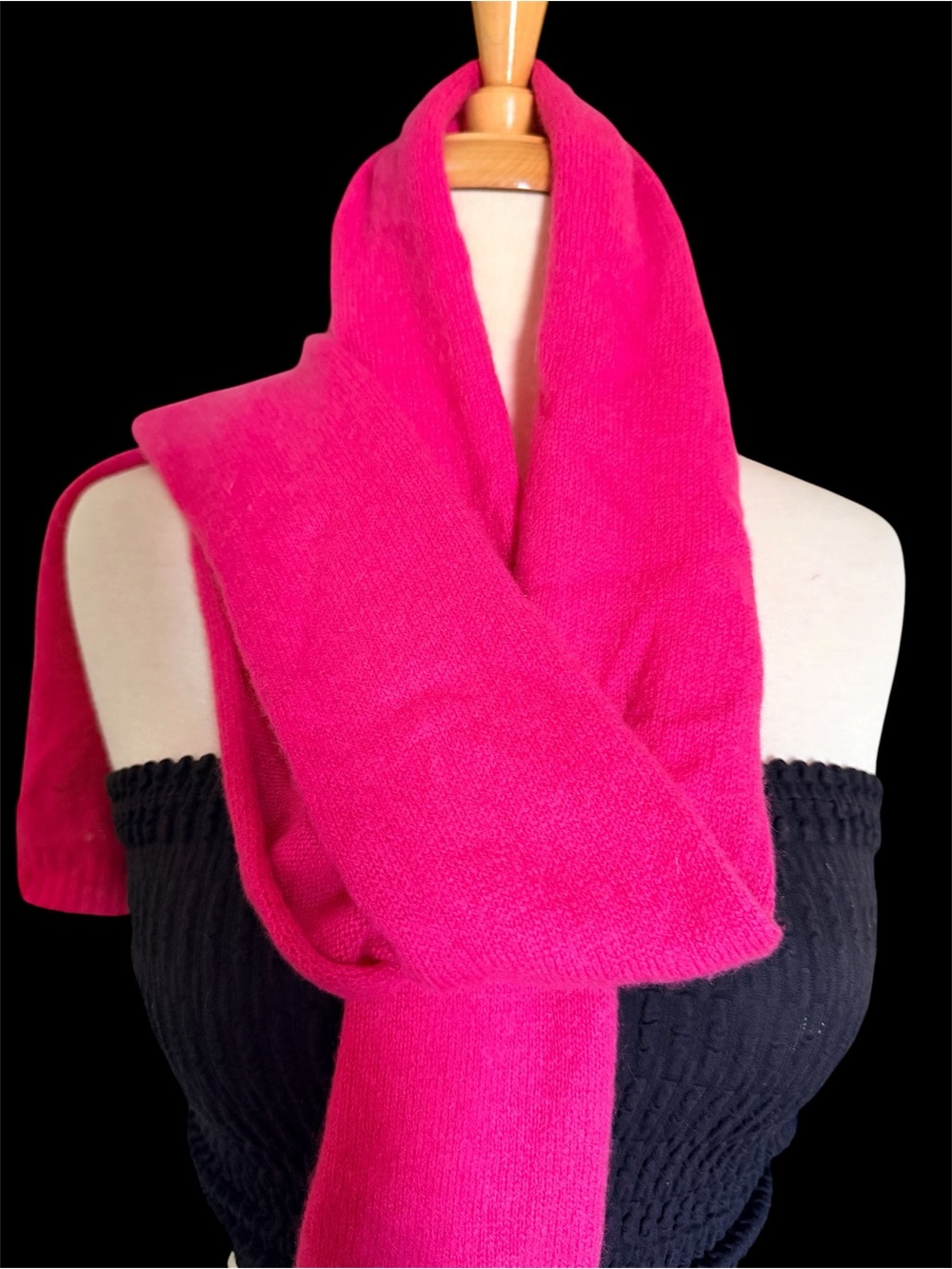 Caroline Grace Pink Women's Scarf - cashmere Classic Knit Accessory